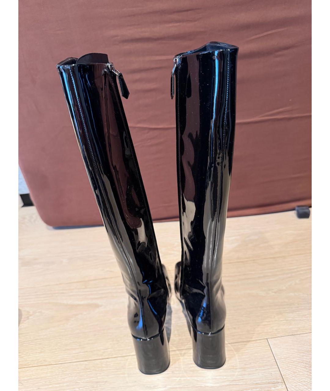 PRADA Черные сапоги из лакированной кожи, фото 3