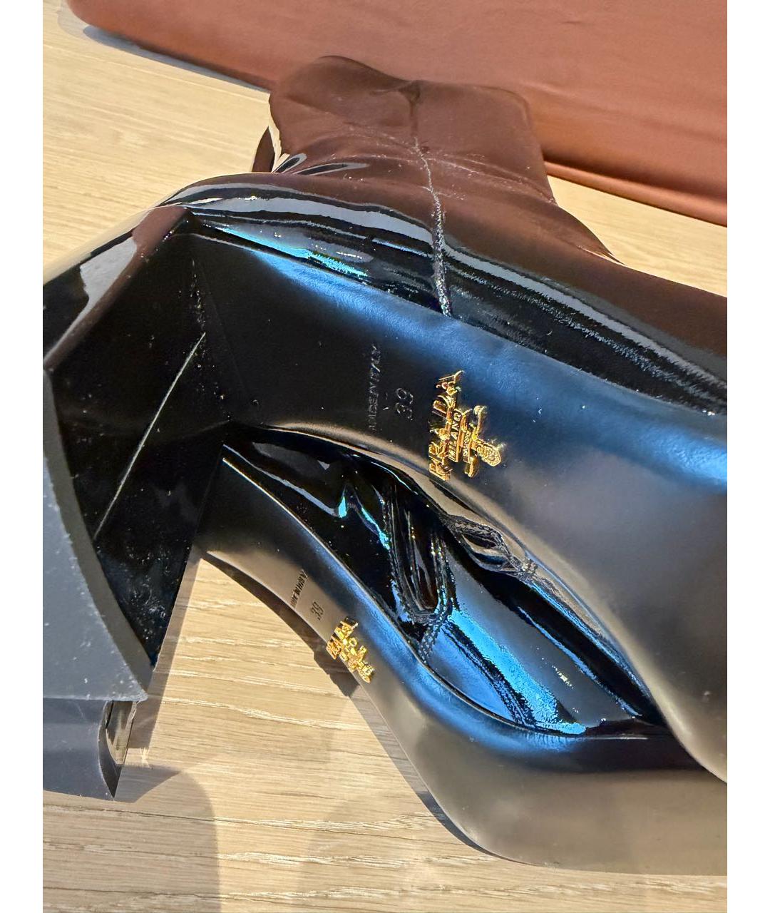 PRADA Черные сапоги из лакированной кожи, фото 6
