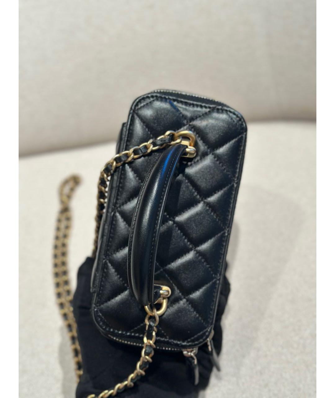 CHANEL Черная кожаная сумка через плечо, фото 6