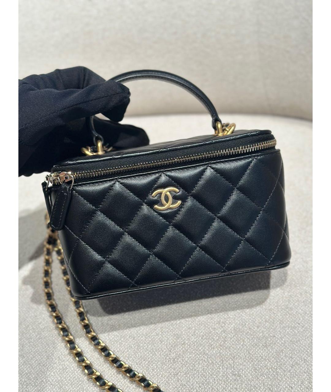 CHANEL Черная кожаная сумка через плечо, фото 2