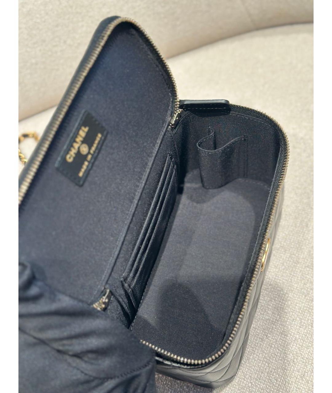 CHANEL Черная кожаная сумка через плечо, фото 8