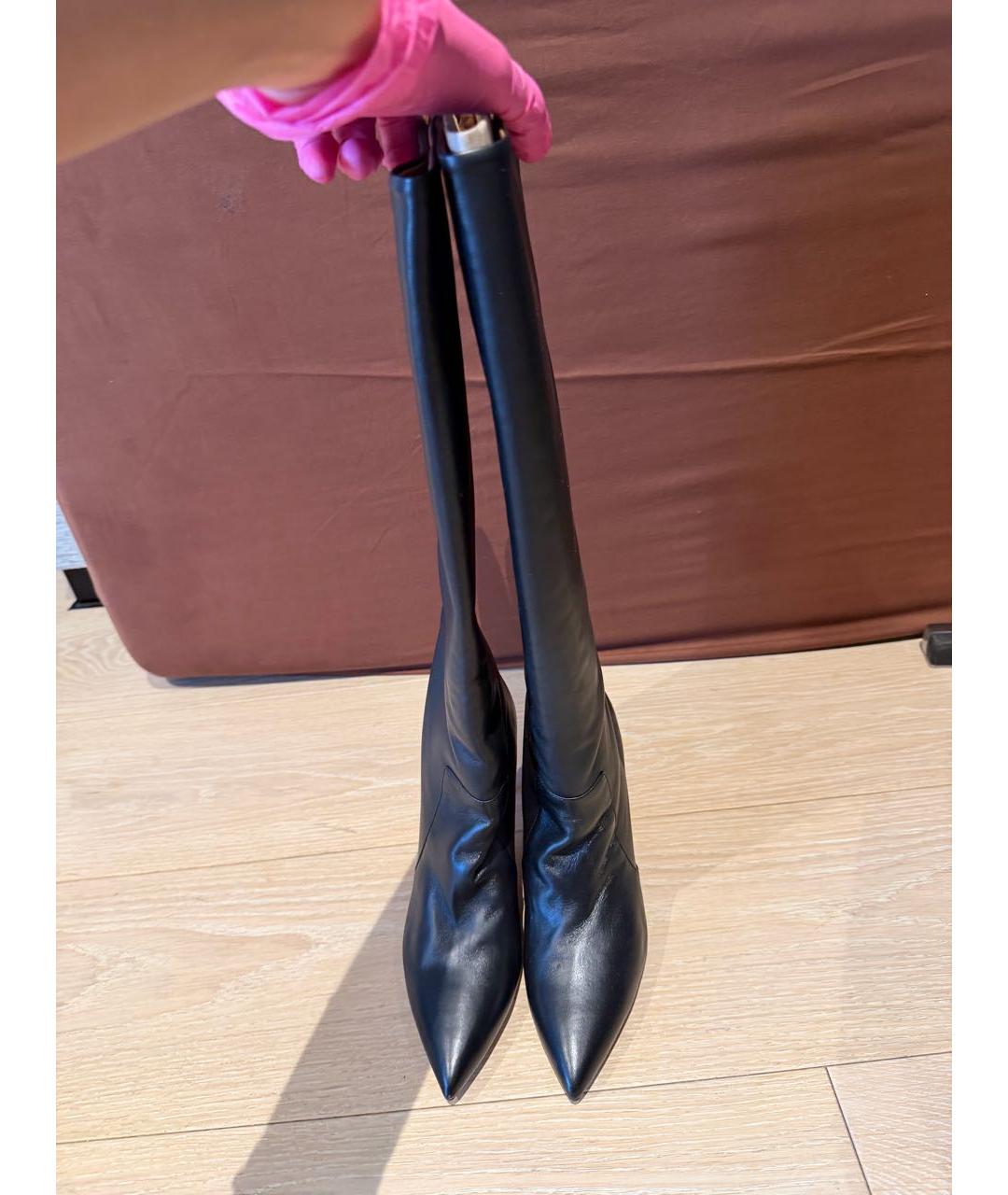 PARIS TEXAS Черные кожаные сапоги, фото 2