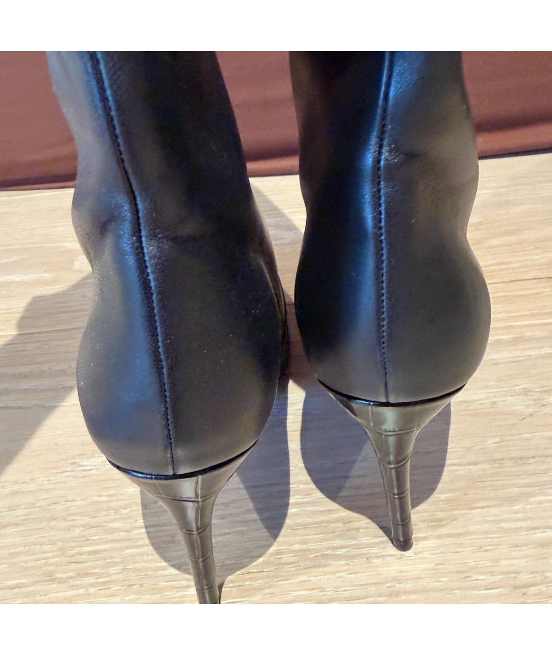 PARIS TEXAS Черные кожаные сапоги, фото 5