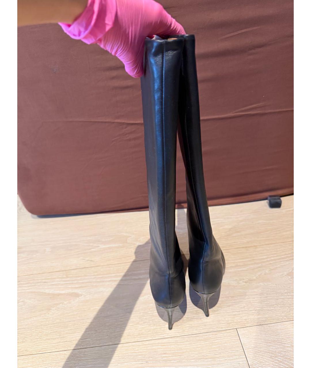 PARIS TEXAS Черные кожаные сапоги, фото 4