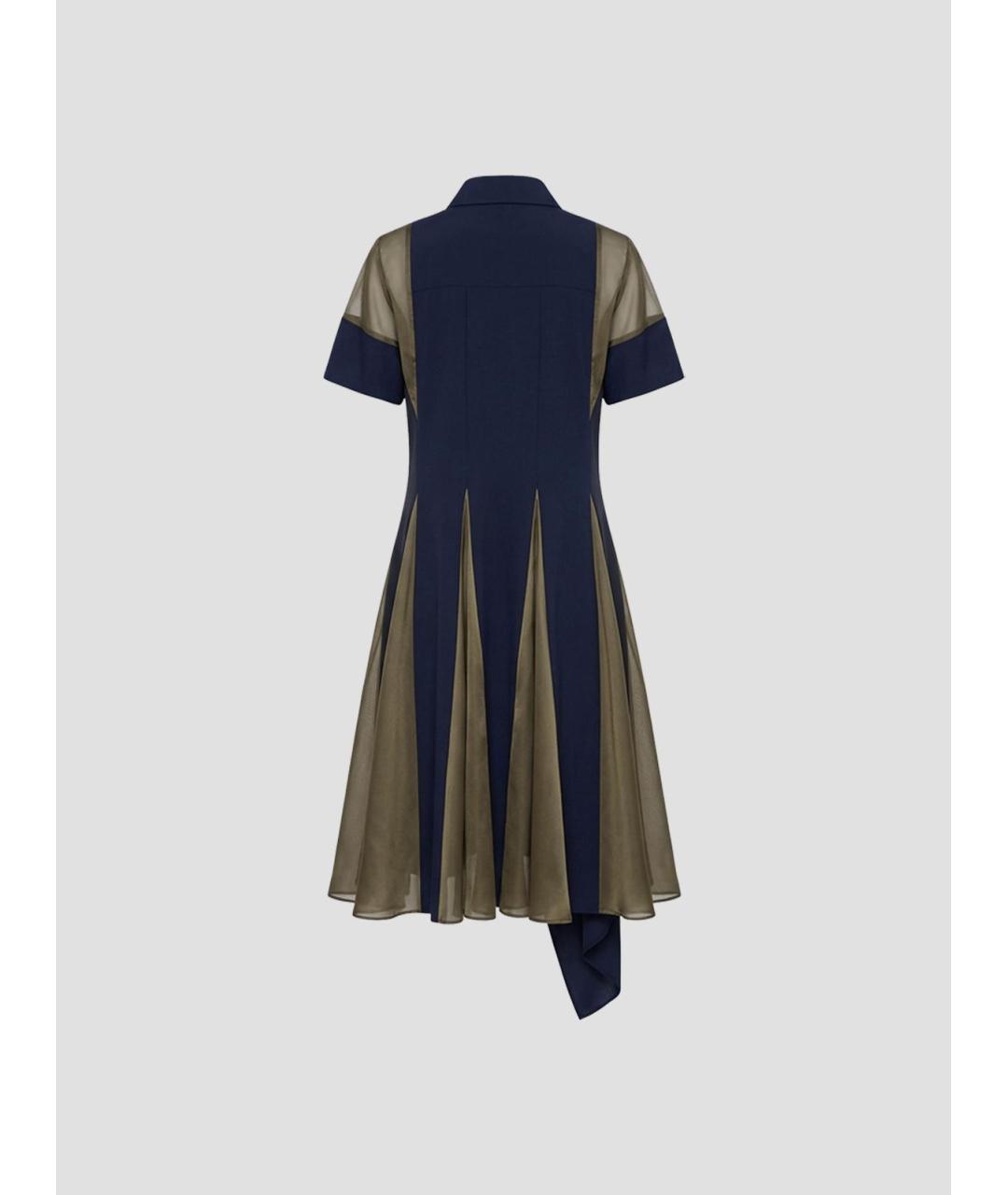 SACAI Синее шерстяное повседневное платье, фото 2