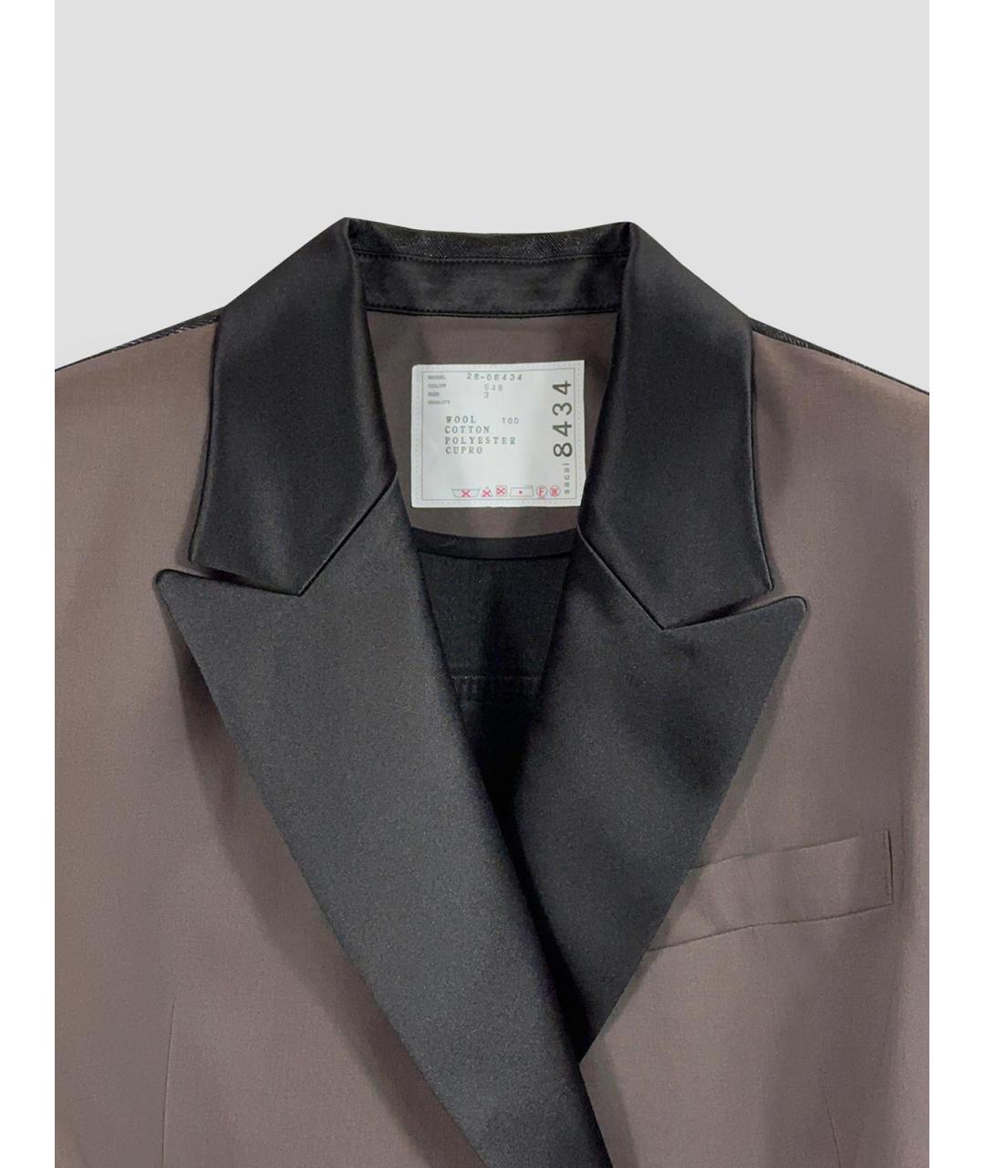 SACAI Мульти шерстяной жакет/пиджак, фото 3