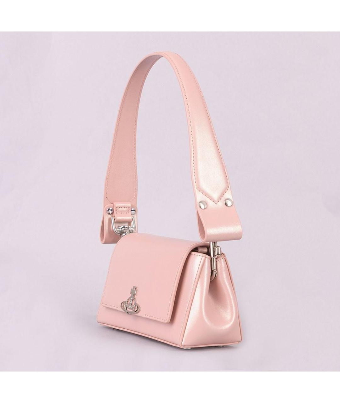 VIVIENNE WESTWOOD Розовая сумка через плечо из лакированной кожи, фото 2