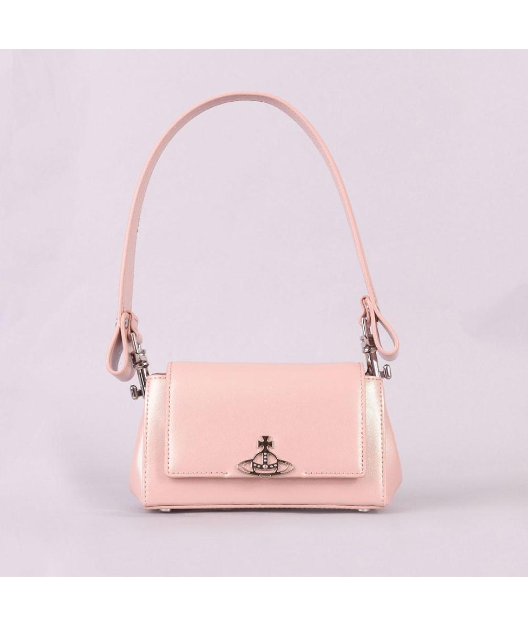 VIVIENNE WESTWOOD Розовая сумка через плечо из лакированной кожи, фото 3