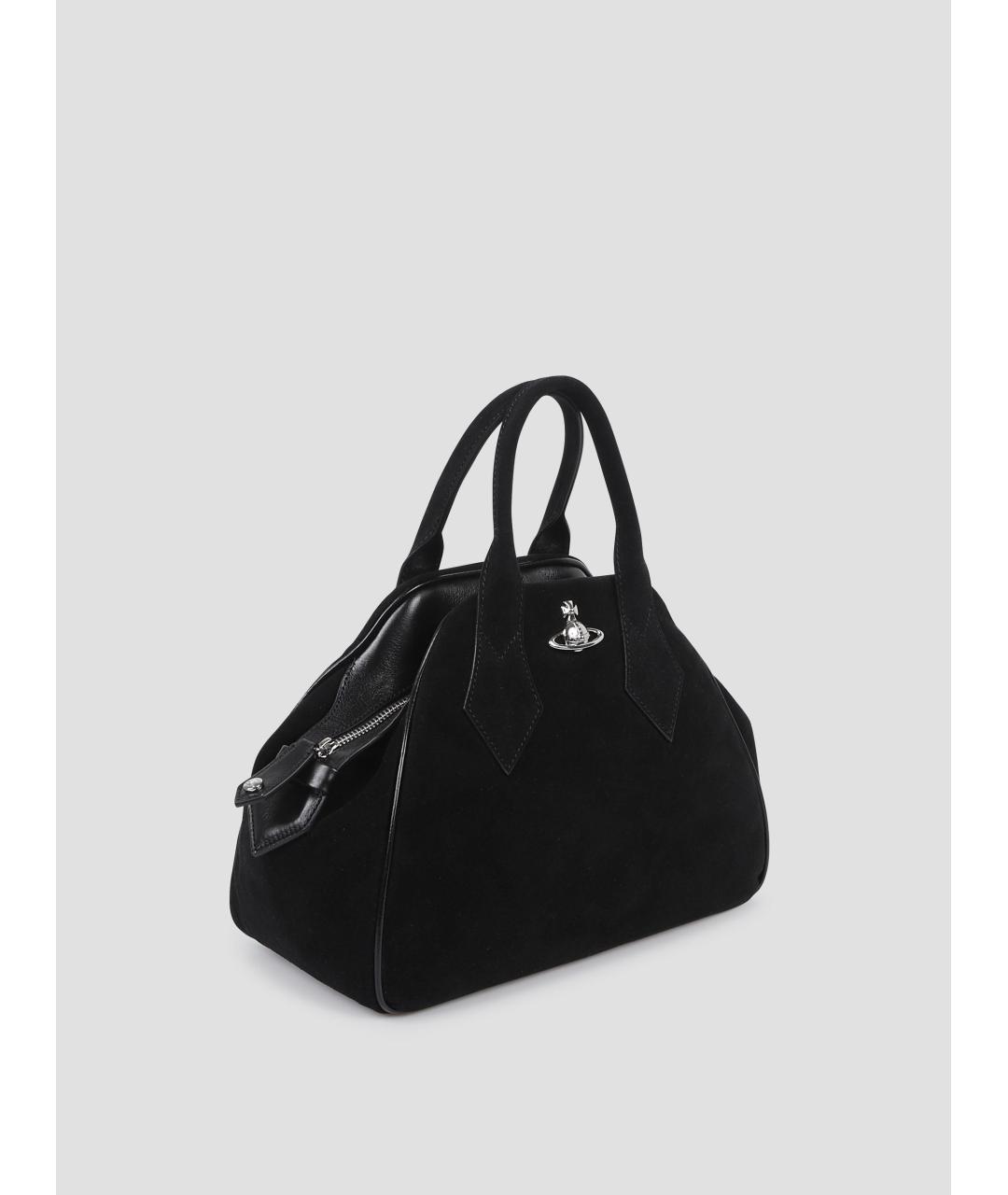 VIVIENNE WESTWOOD Черная замшевая сумка тоут, фото 2