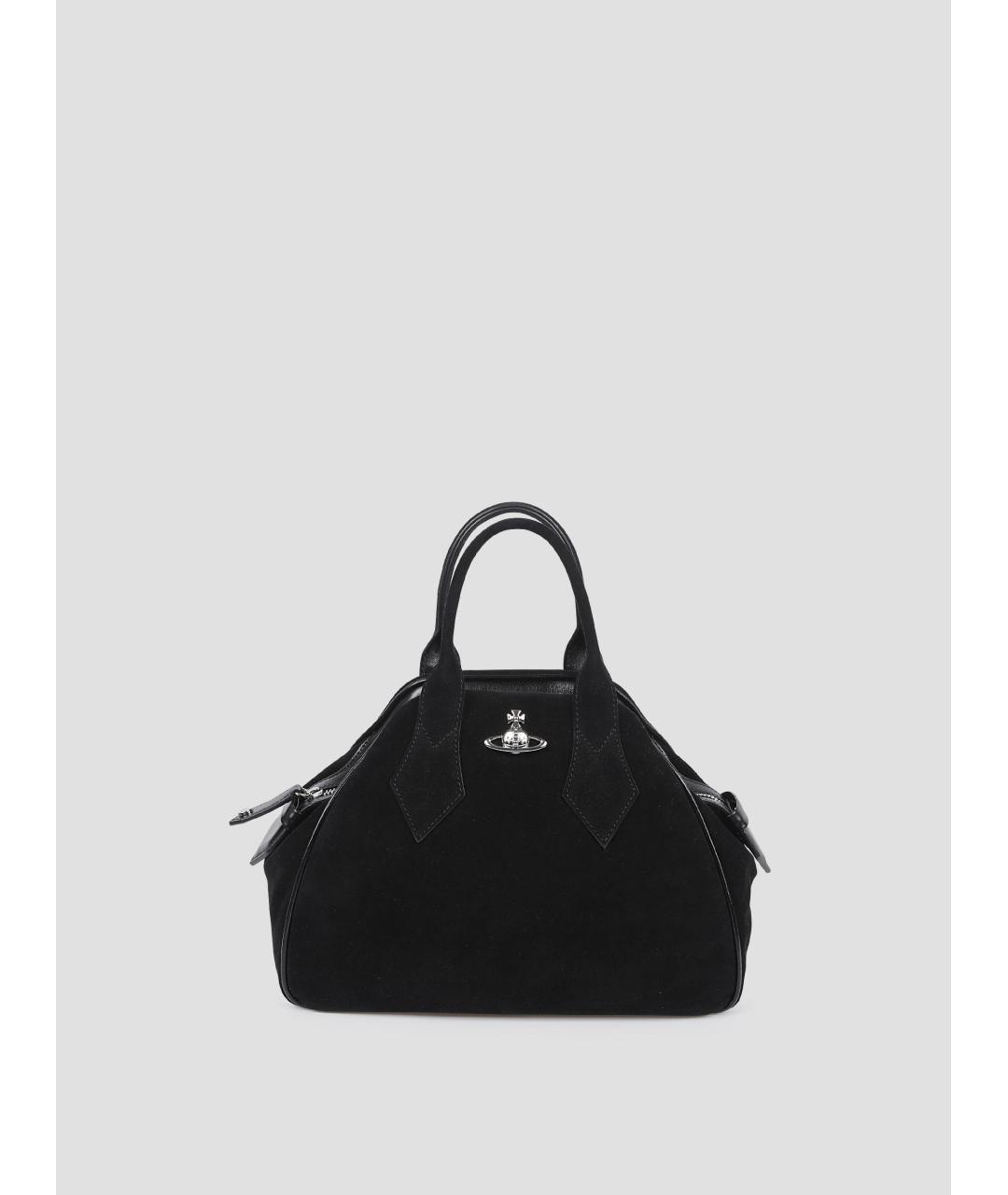 VIVIENNE WESTWOOD Черная замшевая сумка тоут, фото 4