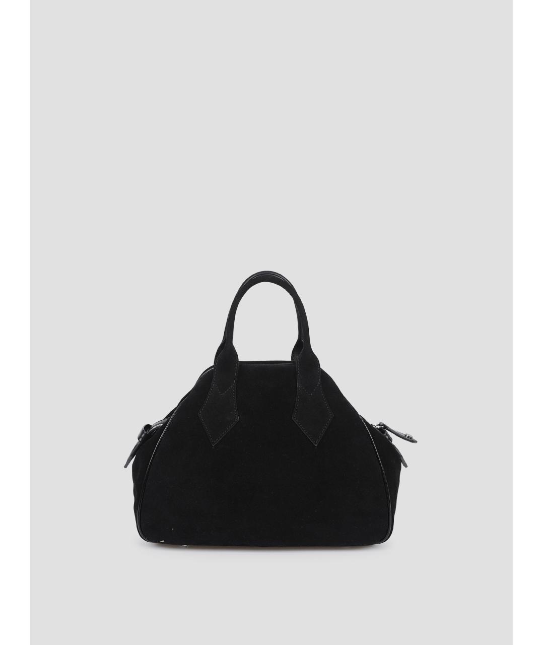 VIVIENNE WESTWOOD Черная замшевая сумка тоут, фото 3