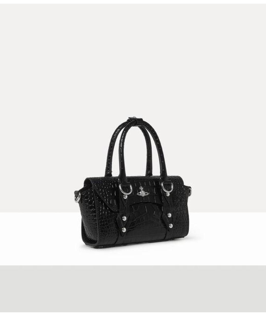 VIVIENNE WESTWOOD Черная кожаная сумка тоут, фото 2