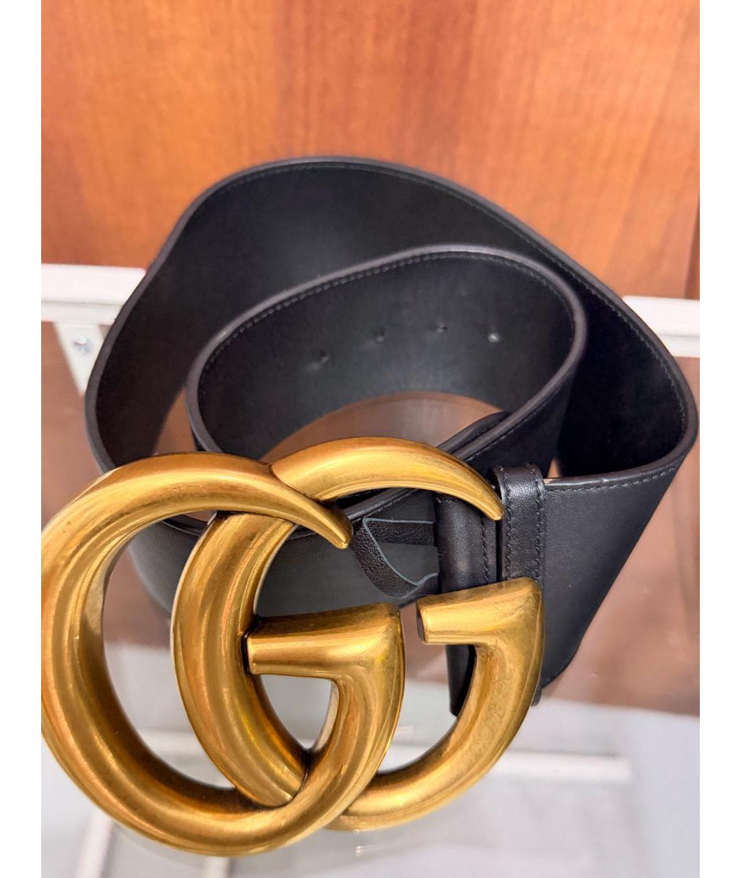 GUCCI Черный кожаный ремень, фото 2