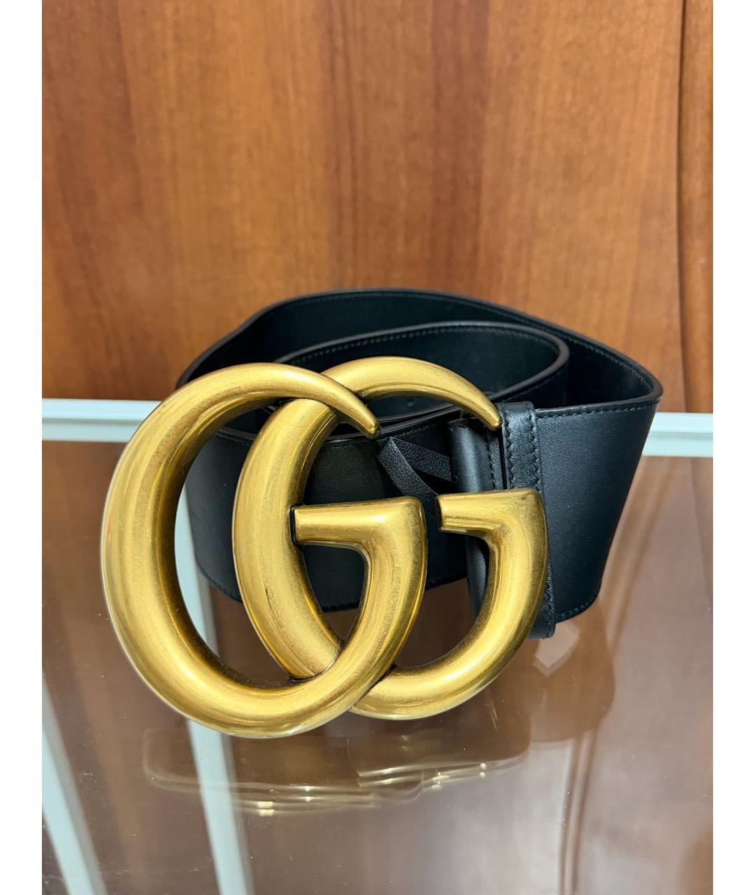 GUCCI Черный кожаный ремень, фото 5