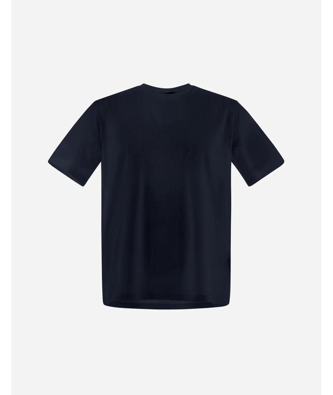 HERNO Темно-синяя хлопко-эластановая футболка, фото 2