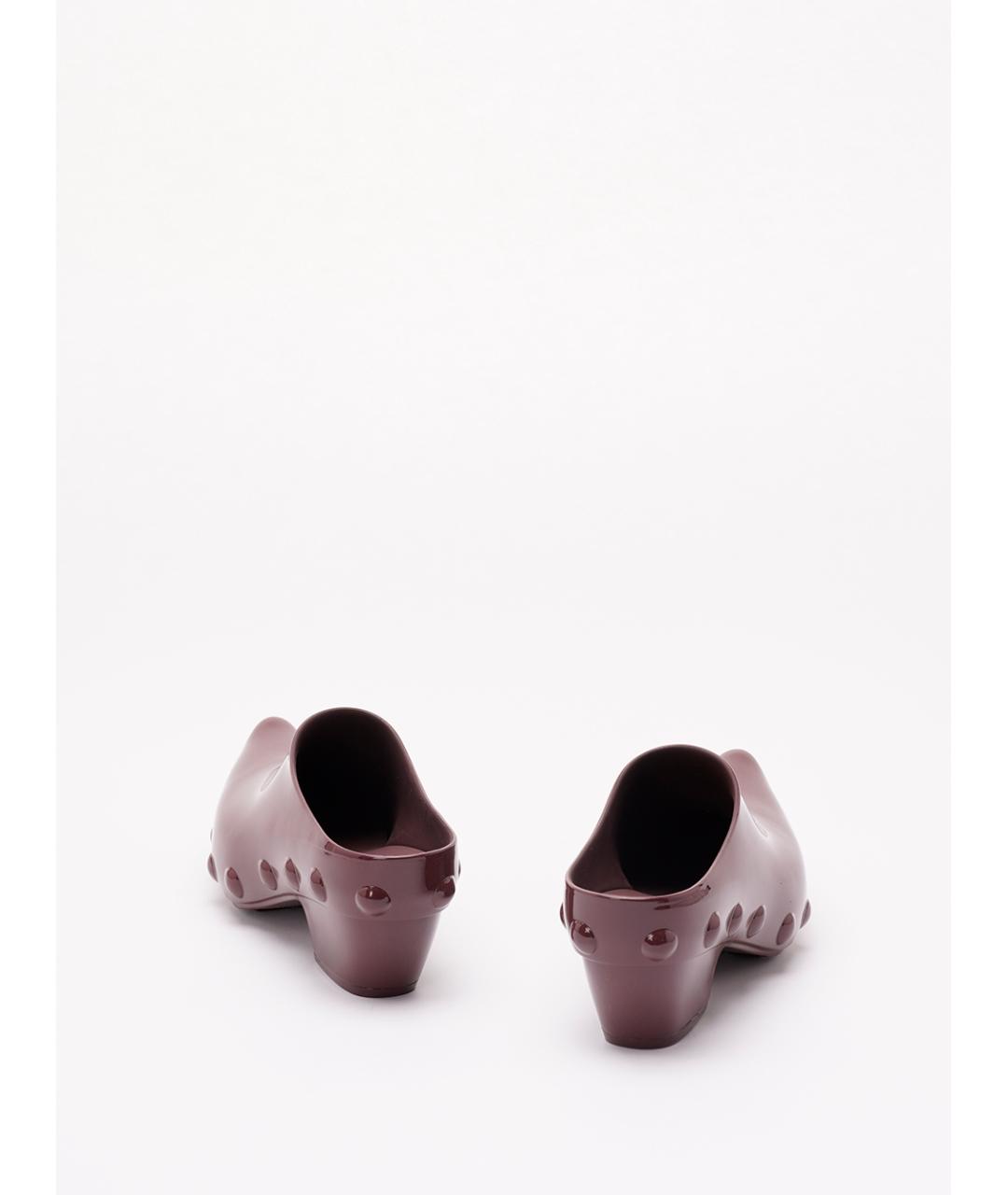 BOTTEGA VENETA Бордовые резиновые сабо, фото 3