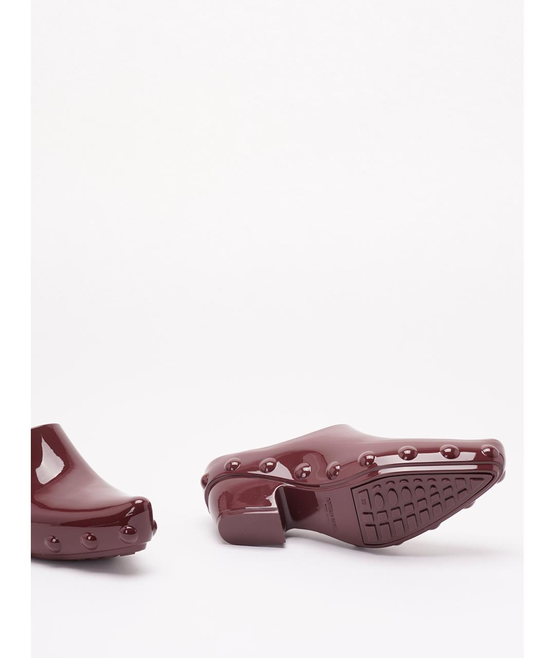 BOTTEGA VENETA Бордовые резиновые сабо, фото 4