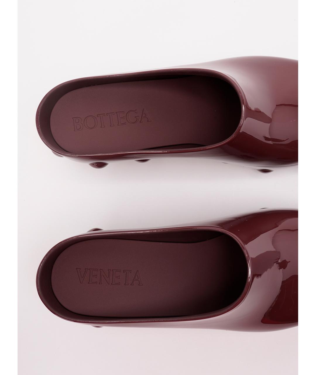 BOTTEGA VENETA Бордовые резиновые сабо, фото 6