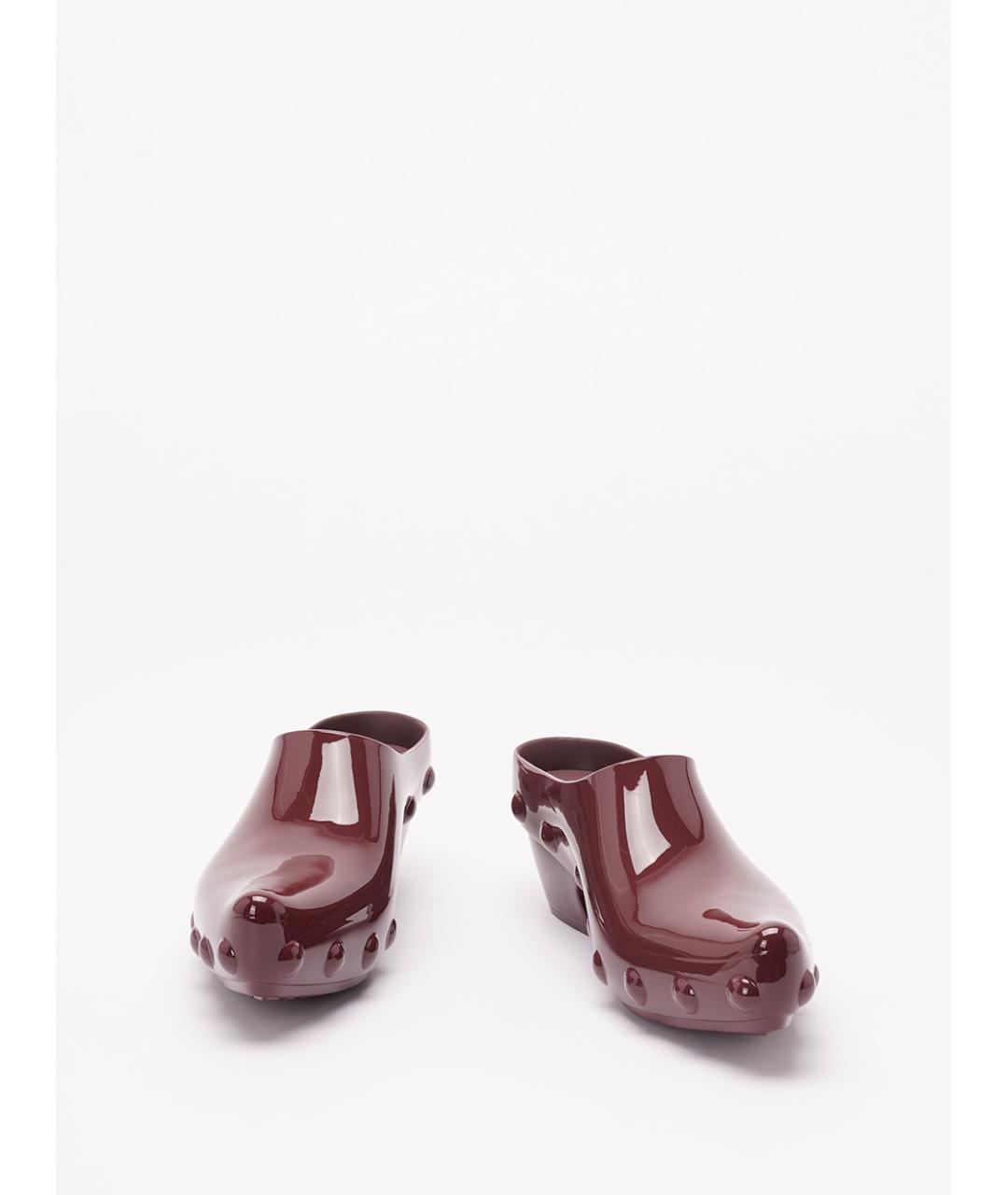 BOTTEGA VENETA Бордовые резиновые сабо, фото 2