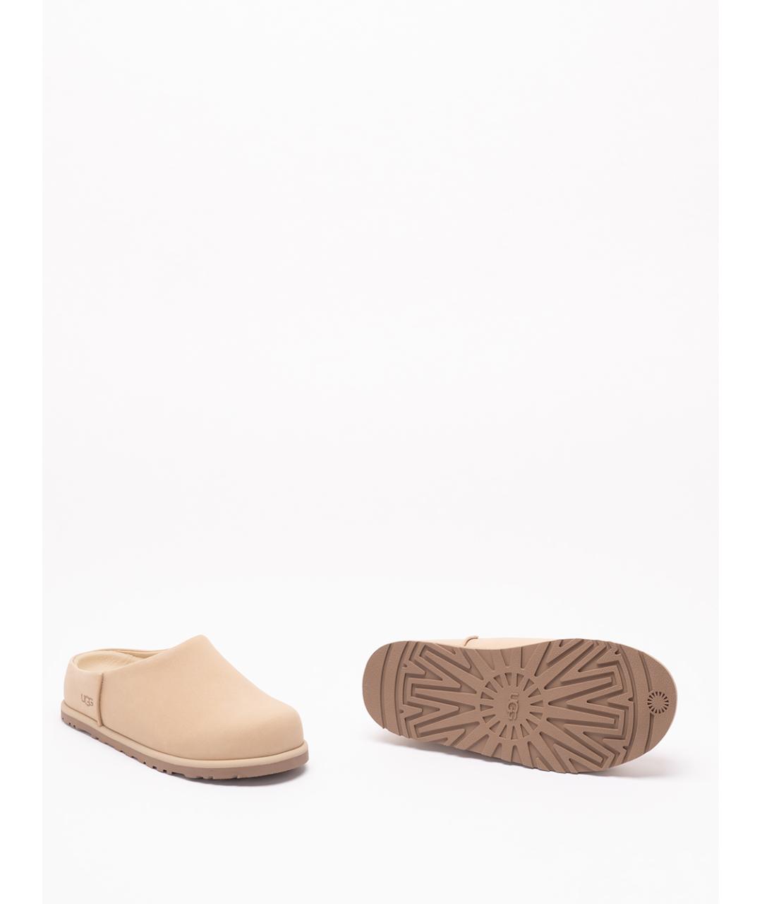 UGG AUSTRALIA Бежевые кожаные сабо, фото 4