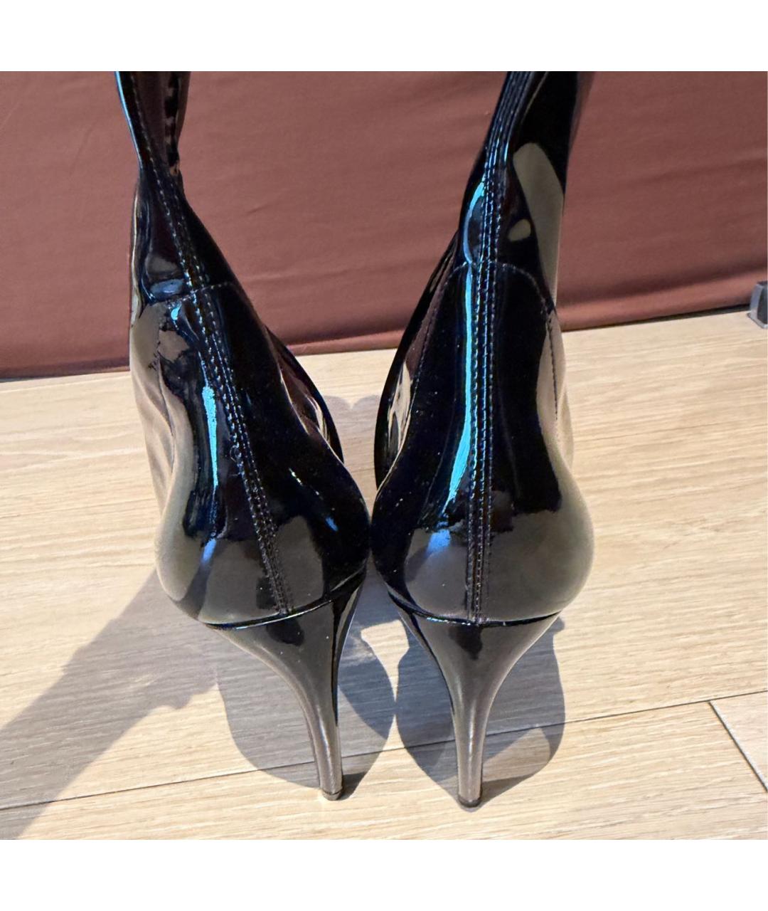 FERRAGAMO Черные сапоги из лакированной кожи, фото 4