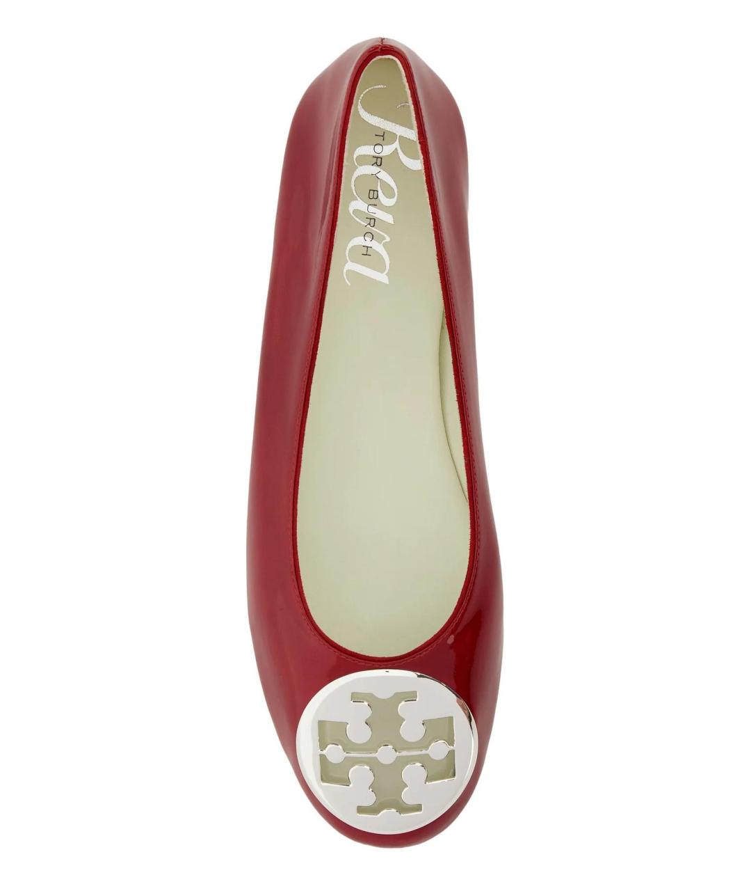 TORY BURCH Красные кожаные балетки, фото 2