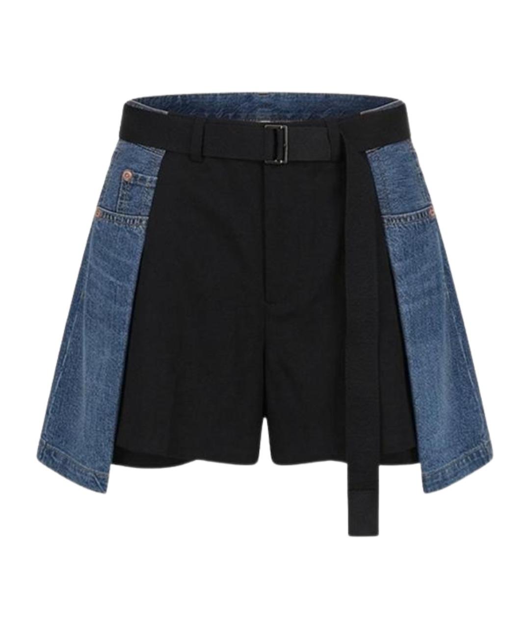 SACAI Черные шерстяные шорты, фото 1