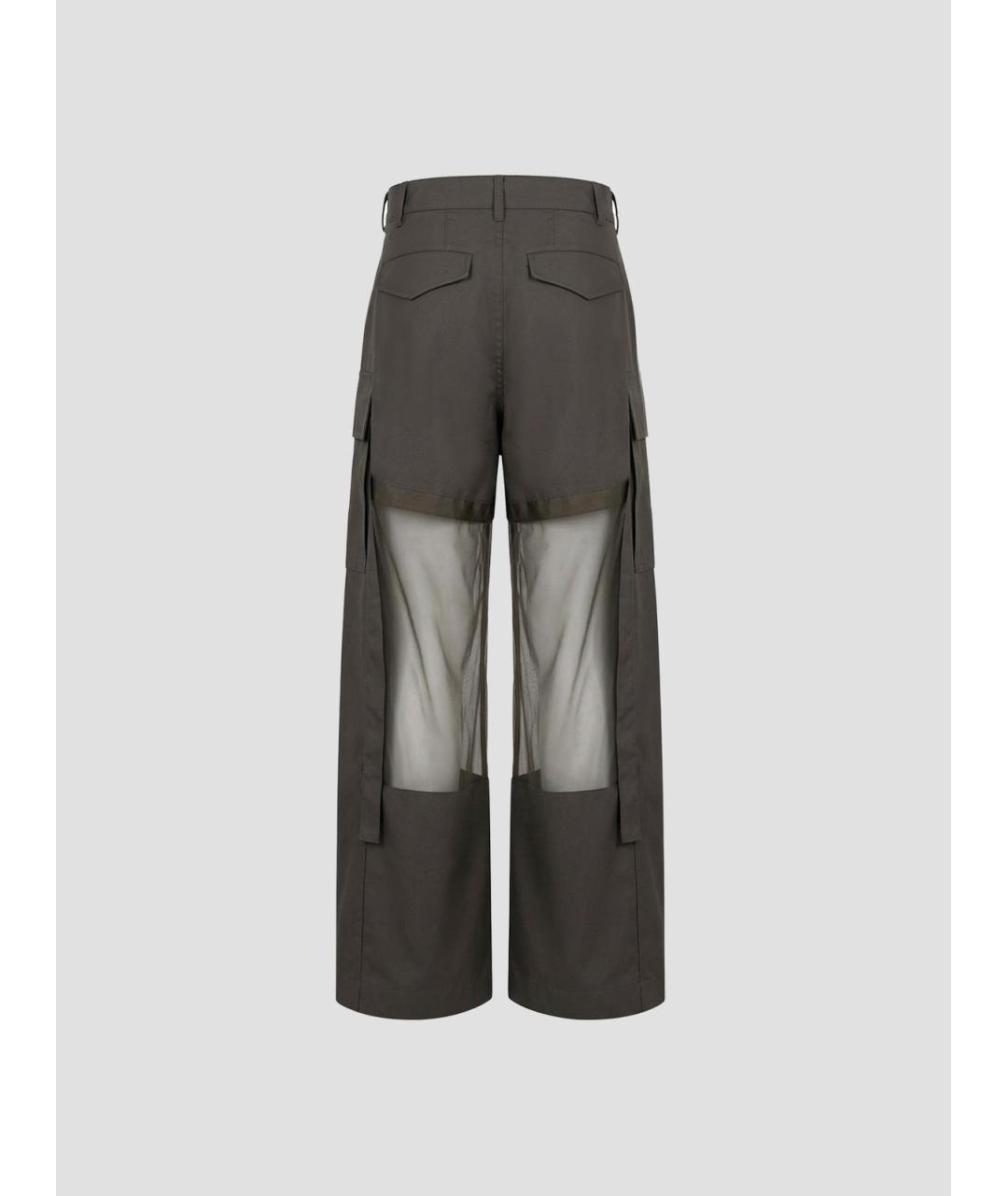 SACAI Хаки хлопковые прямые брюки, фото 2