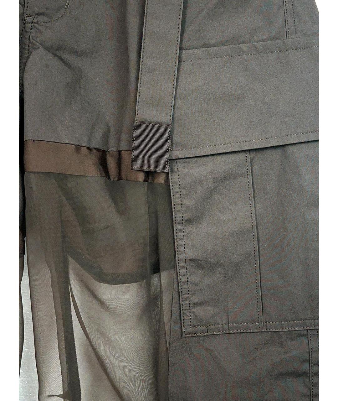 SACAI Хаки хлопковые прямые брюки, фото 3