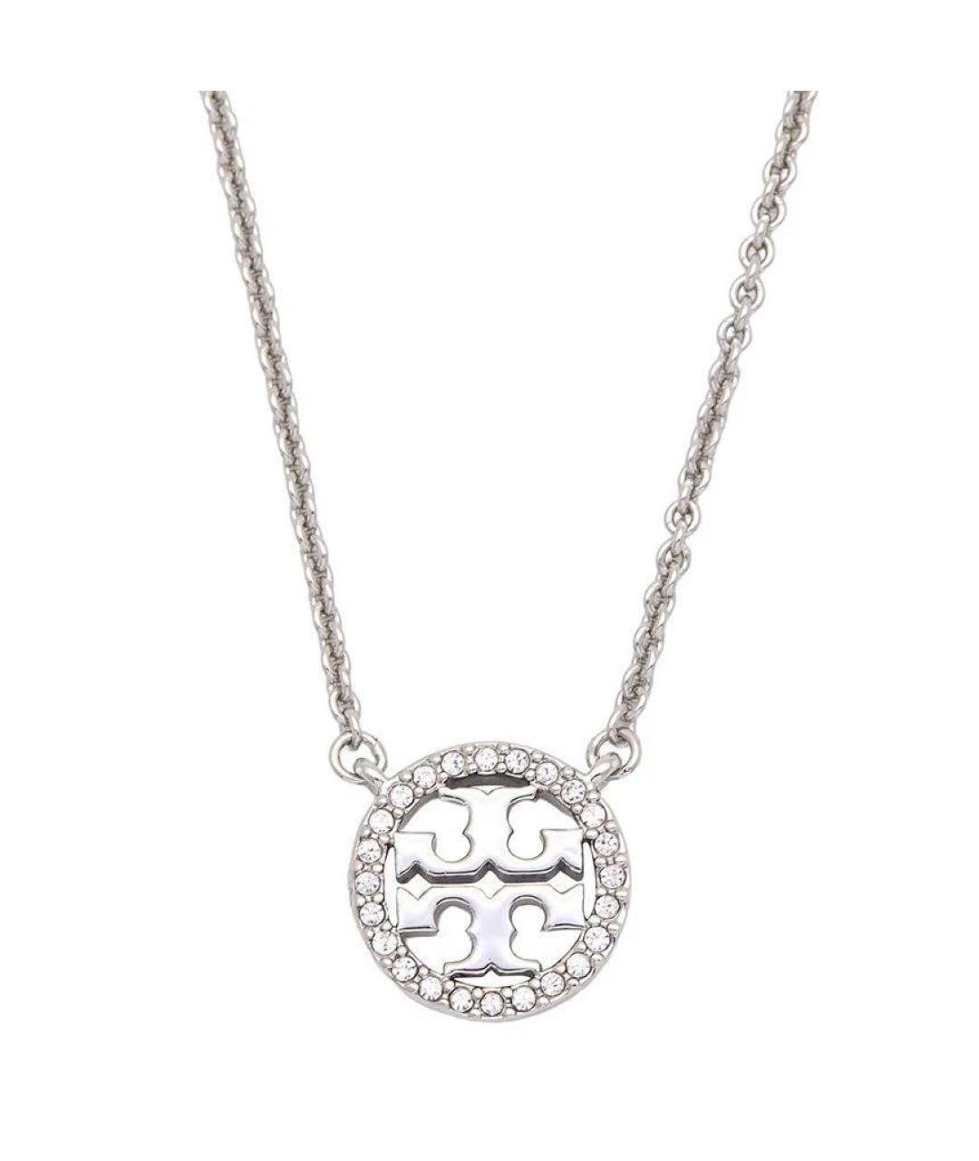 TORY BURCH Серебряное металлическое колье, фото 1