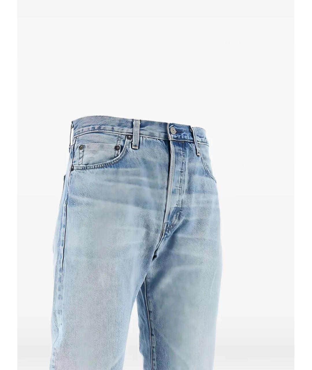 LEVI'S Синие хлопковые прямые джинсы, фото 2