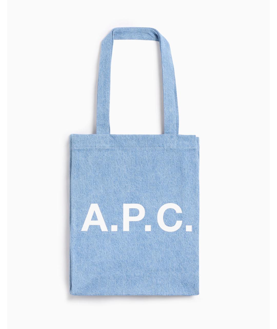 A.P.C. Синяя хлопковая сумка тоут, фото 3