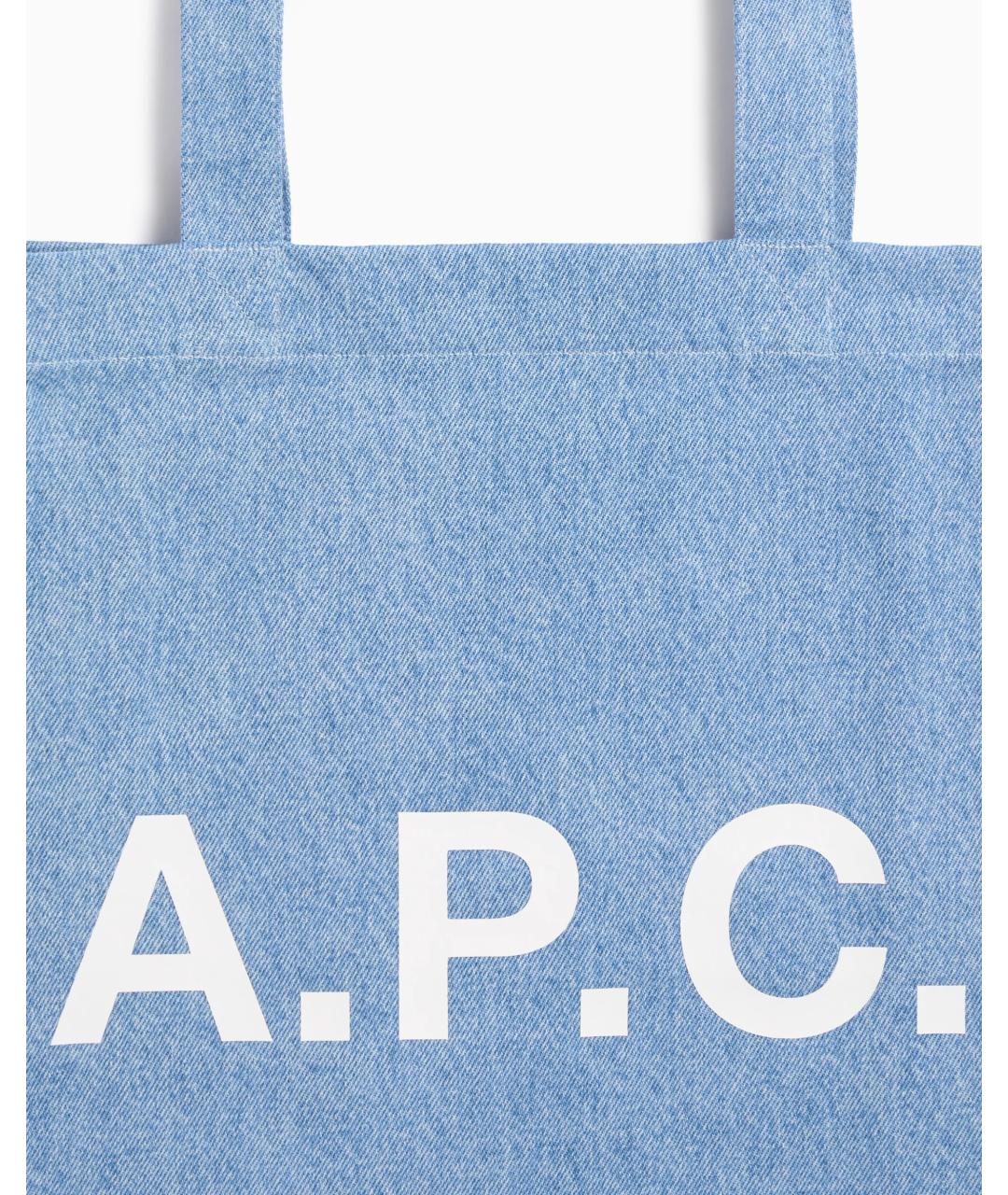 A.P.C. Синяя хлопковая сумка тоут, фото 2