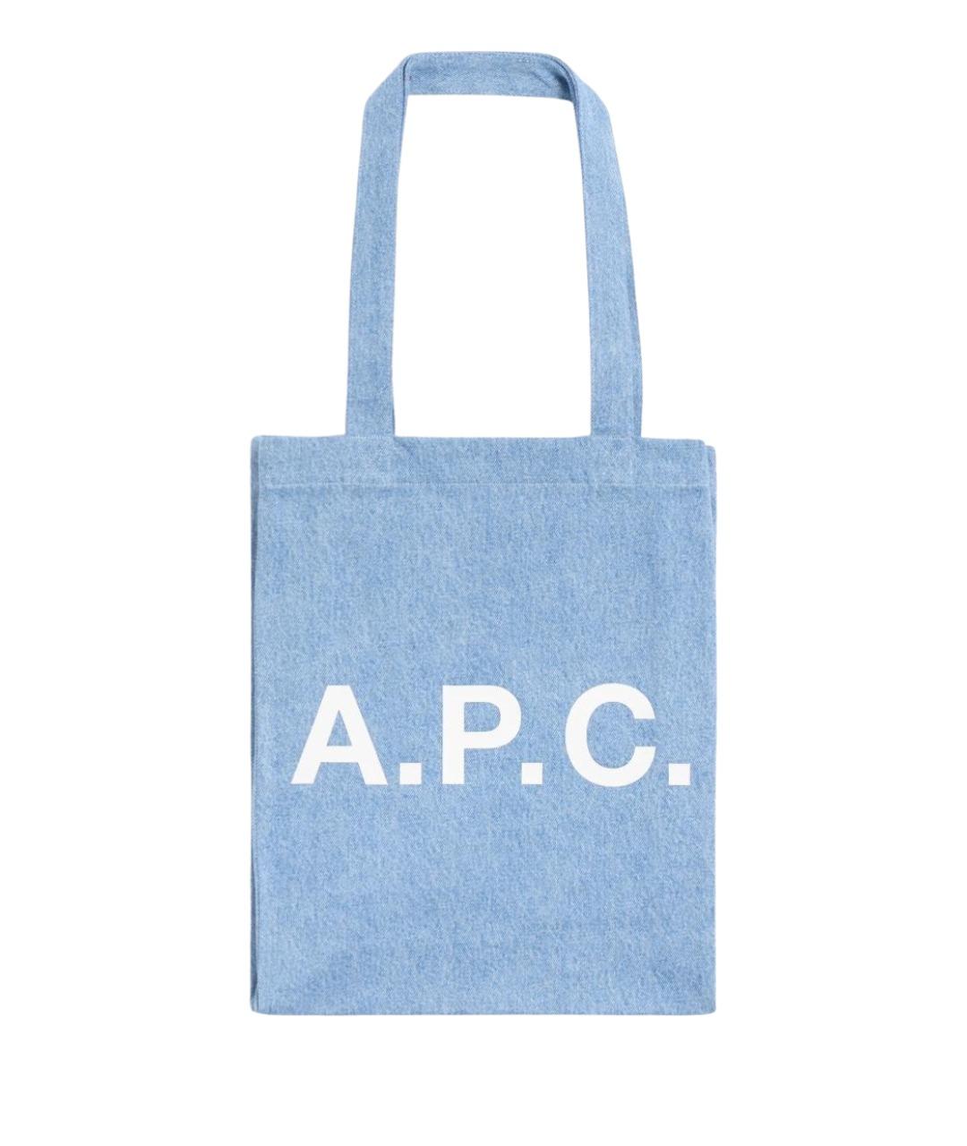 A.P.C. Синяя хлопковая сумка тоут, фото 1