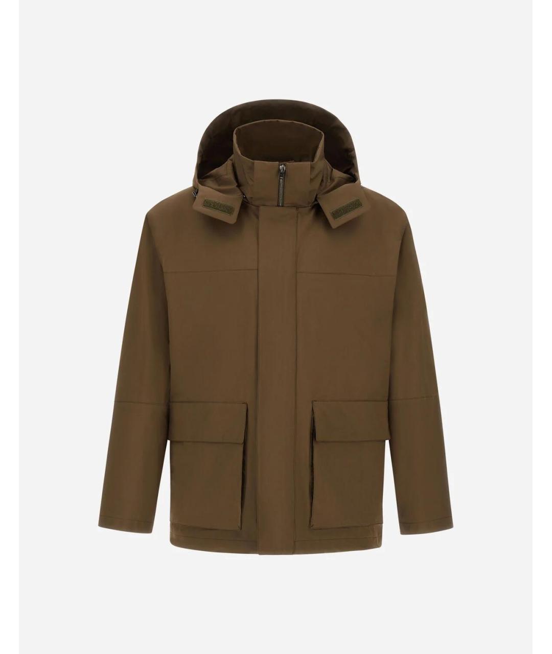 HERNO Коричневая полиэстеровая куртка, фото 3