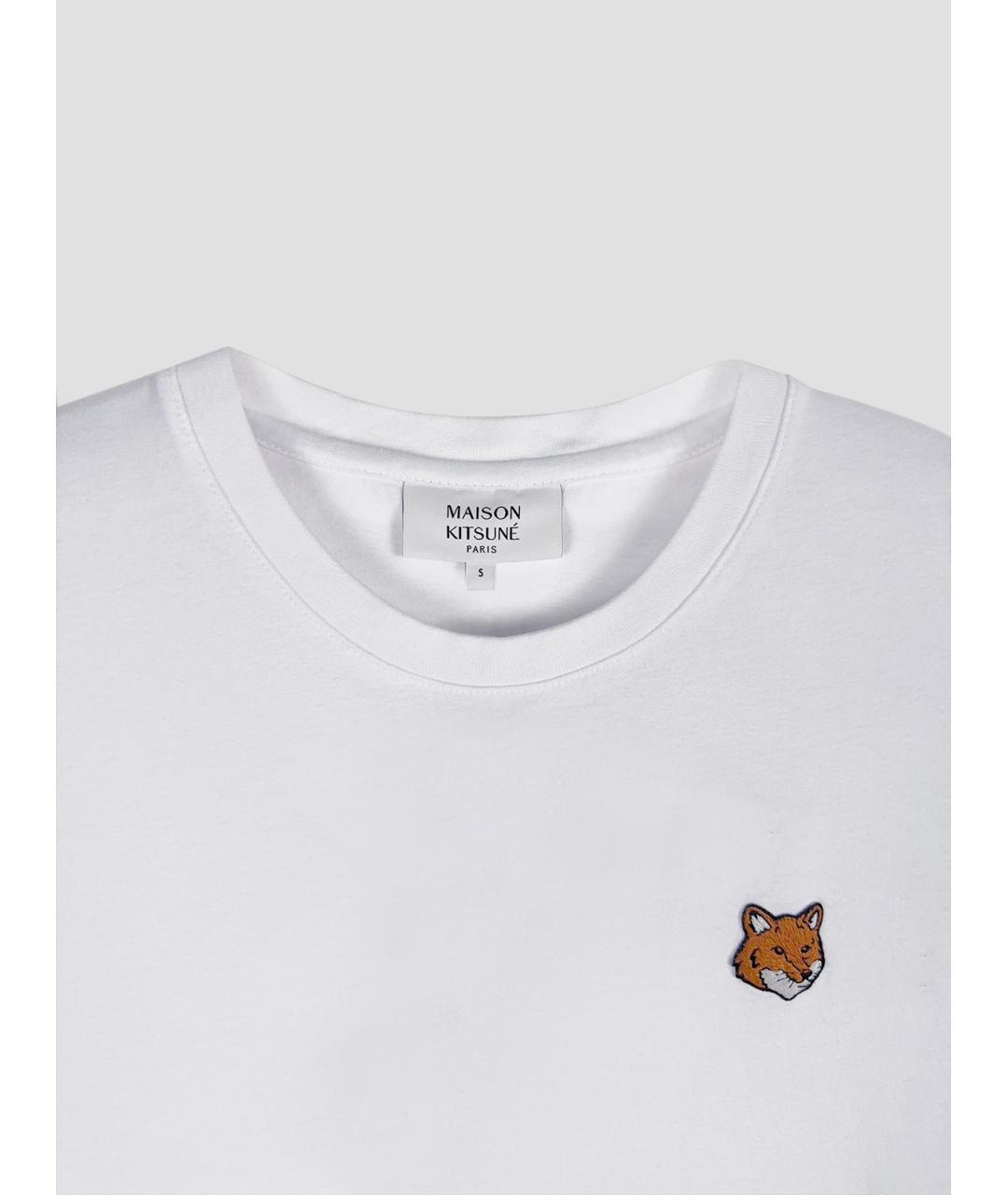 MAISON KITSUNE Белая хлопковая футболка, фото 3