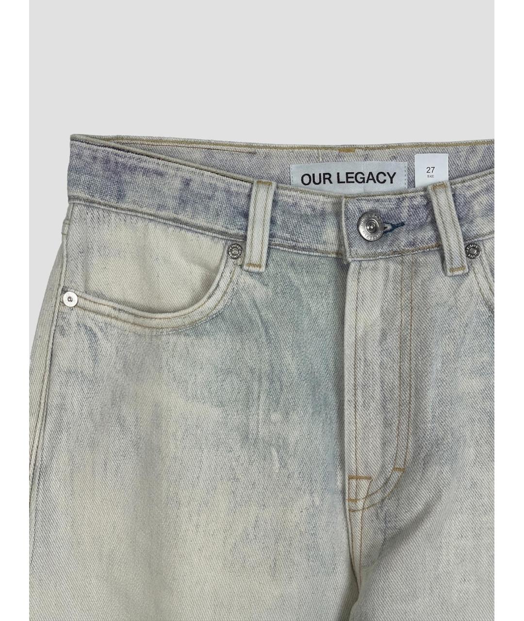 OUR LEGACY Серые хлопковые прямые джинсы, фото 3