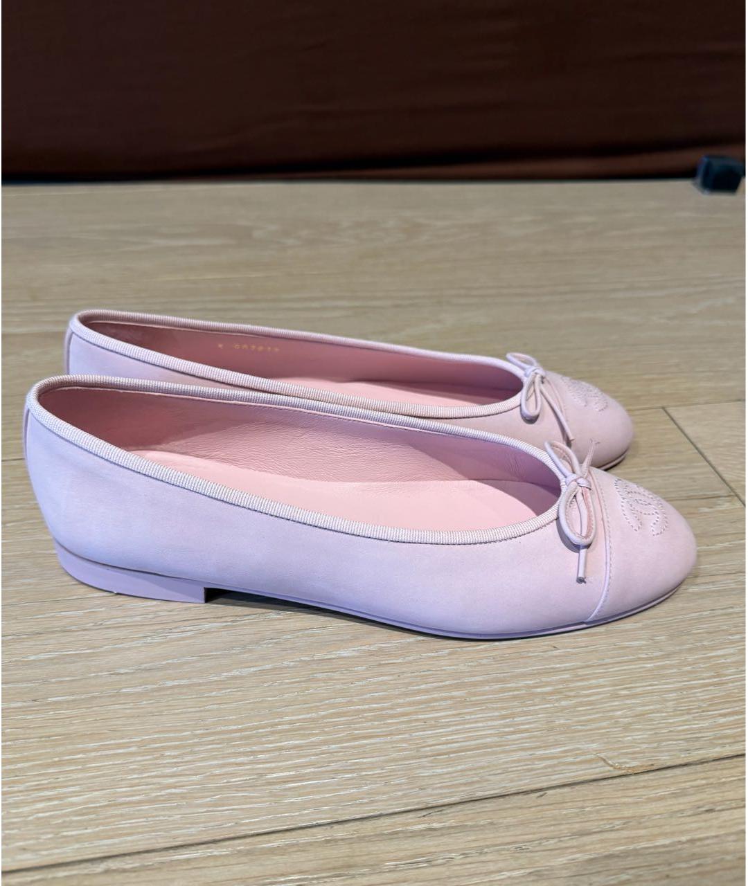 CHANEL Розовые замшевые балетки, фото 4