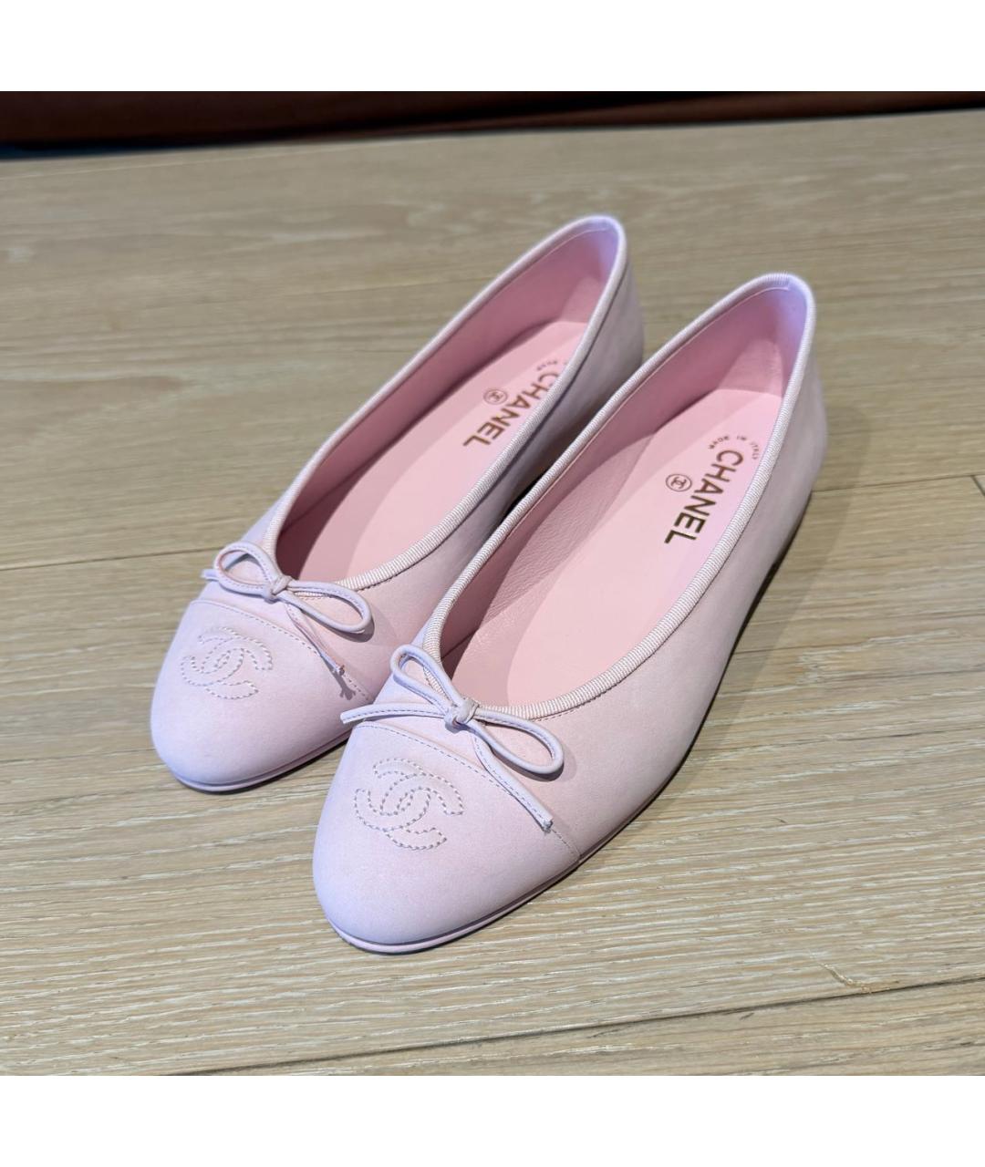 CHANEL Розовые замшевые балетки, фото 2