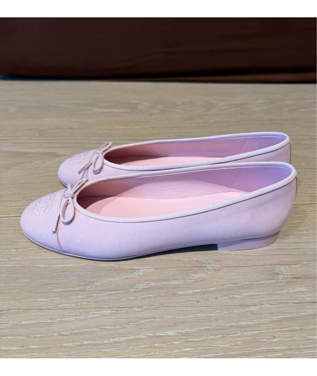 CHANEL Розовые замшевые балетки, фото 8