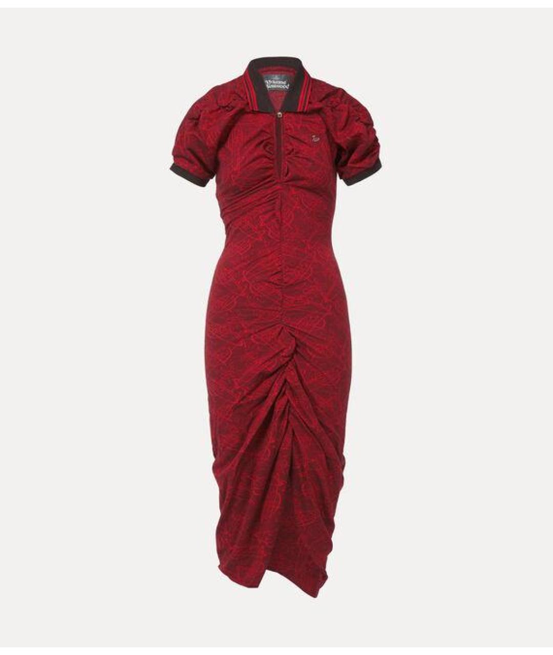 VIVIENNE WESTWOOD Бордовое хлопковое повседневное платье, фото 3