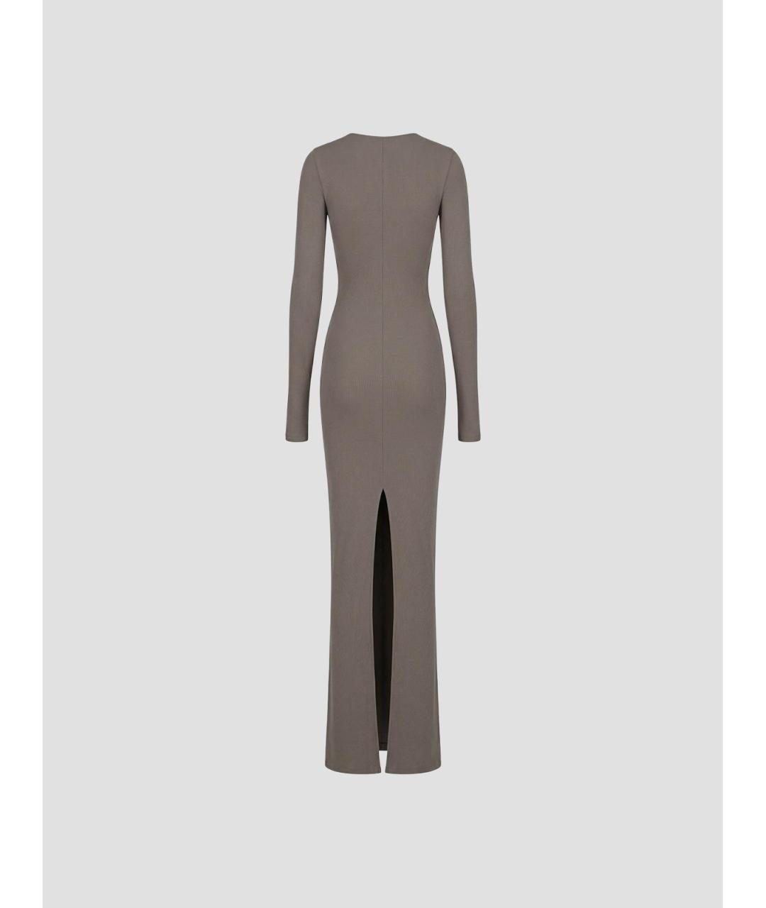 RICK OWENS Серое вискозное повседневное платье, фото 2