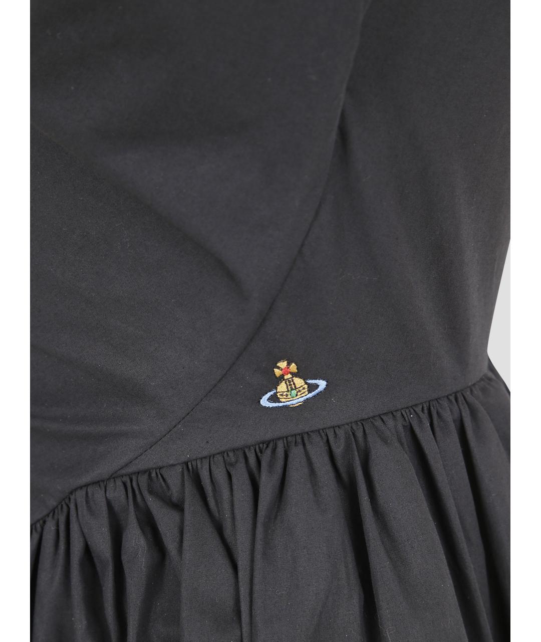 VIVIENNE WESTWOOD Черное хлопковое повседневное платье, фото 3