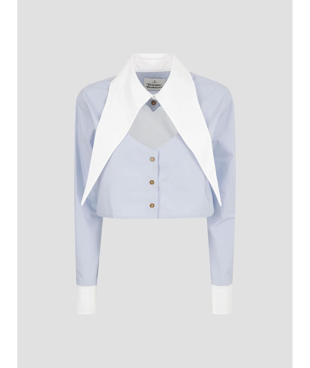 VIVIENNE WESTWOOD Синяя хлопковая рубашка, фото 4