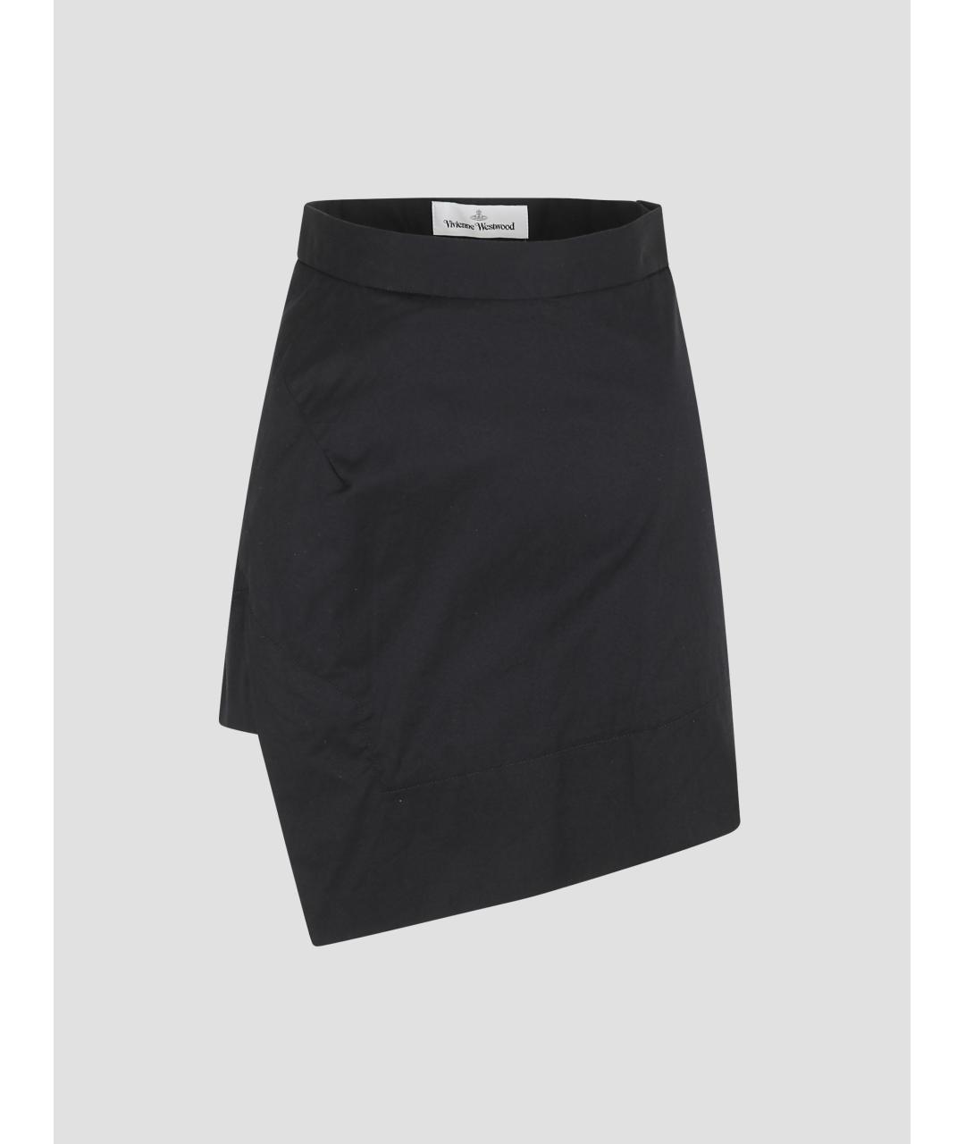 VIVIENNE WESTWOOD Черная хлопковая юбка мини, фото 4