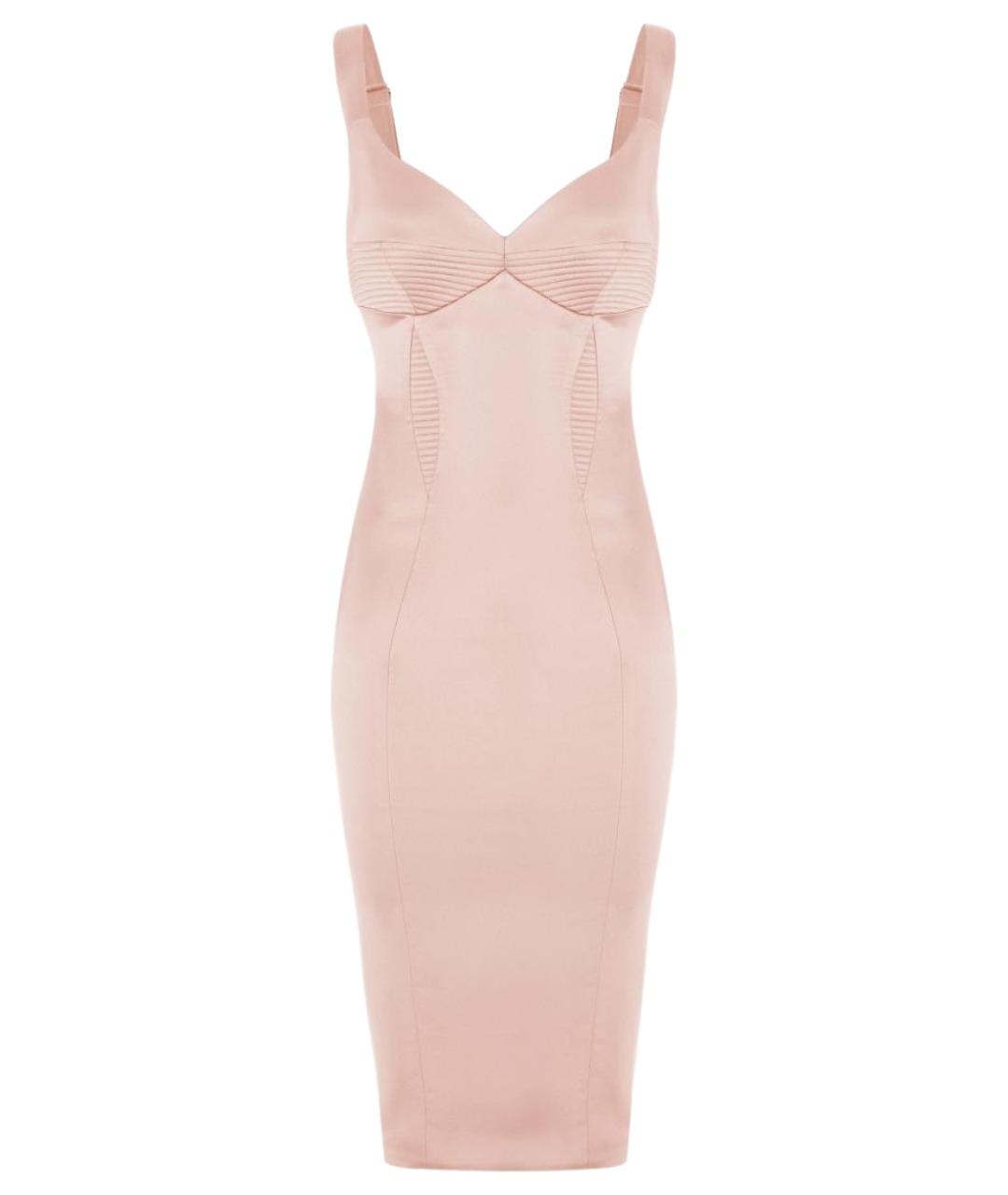 ELISABETTA FRANCHI Бежевое полиэстеровое коктейльное платье, фото 1