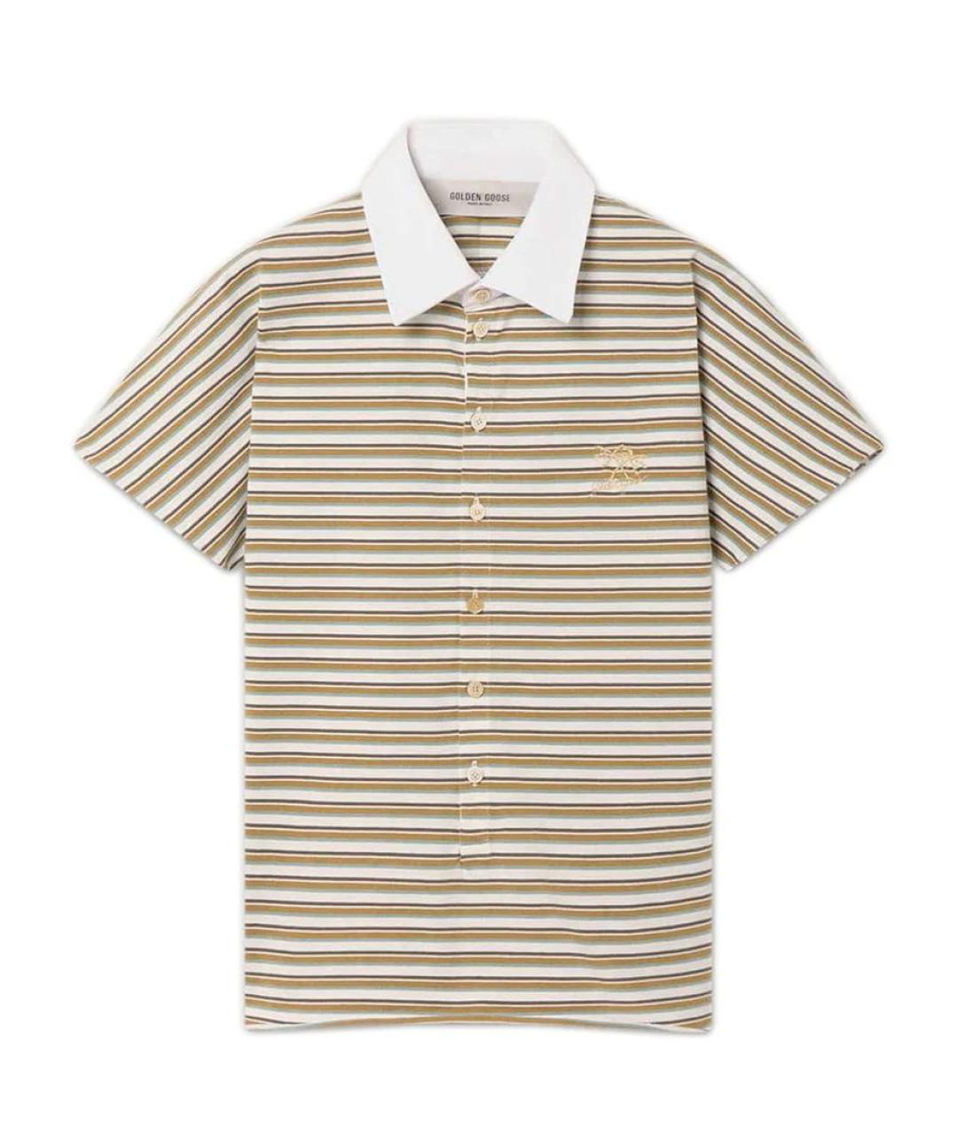 GOLDEN GOOSE DELUXE BRAND Бежевая хлопковая футболка, фото 1