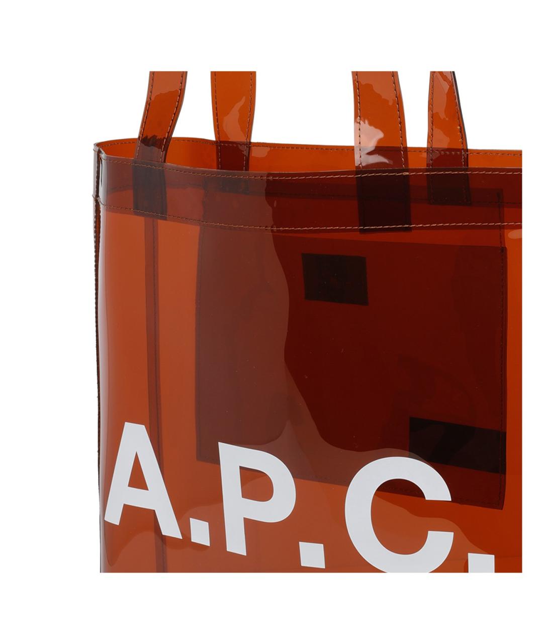 A.P.C. Коричневая синтетическая сумка тоут, фото 2