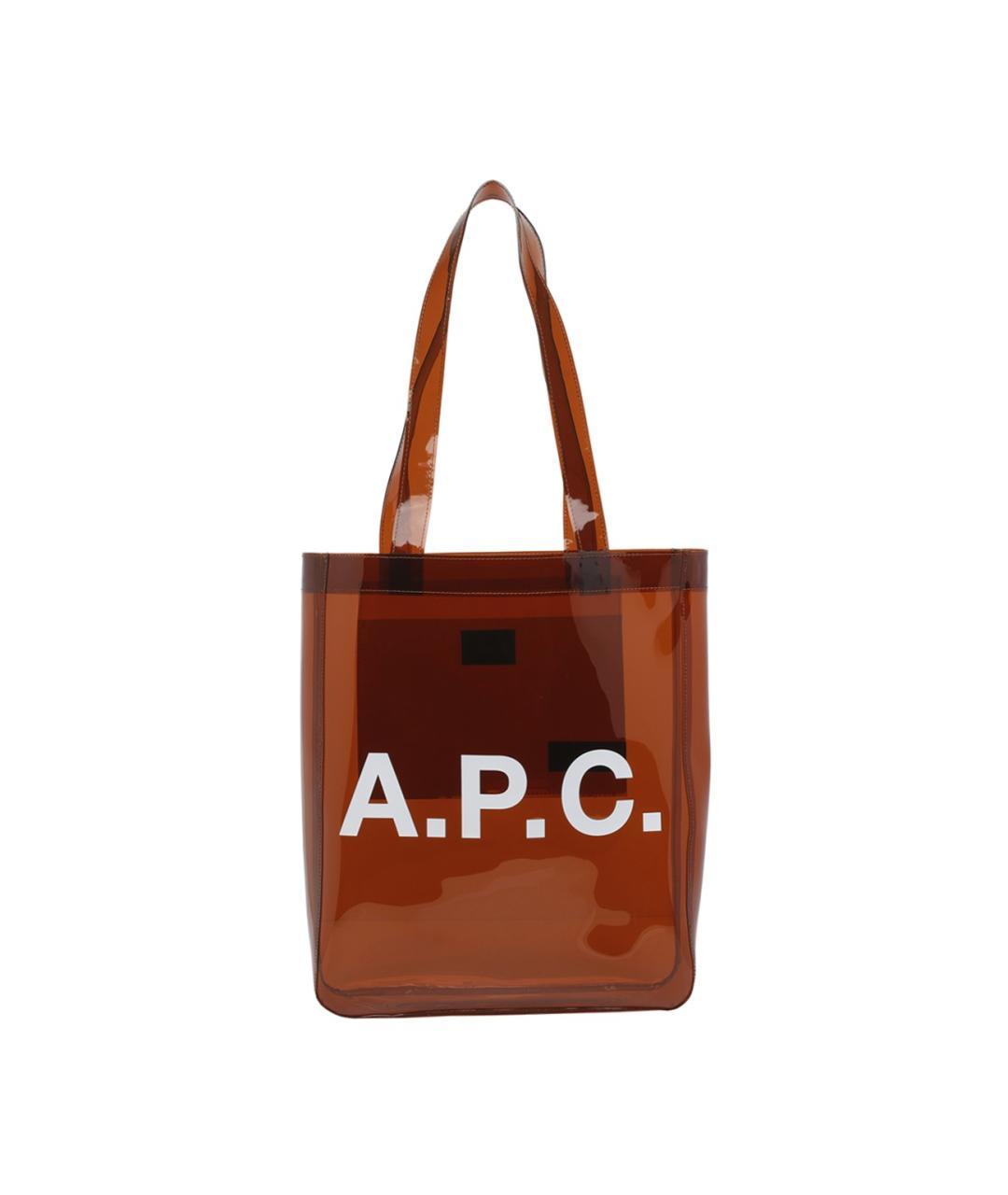 A.P.C. Коричневая синтетическая сумка тоут, фото 3
