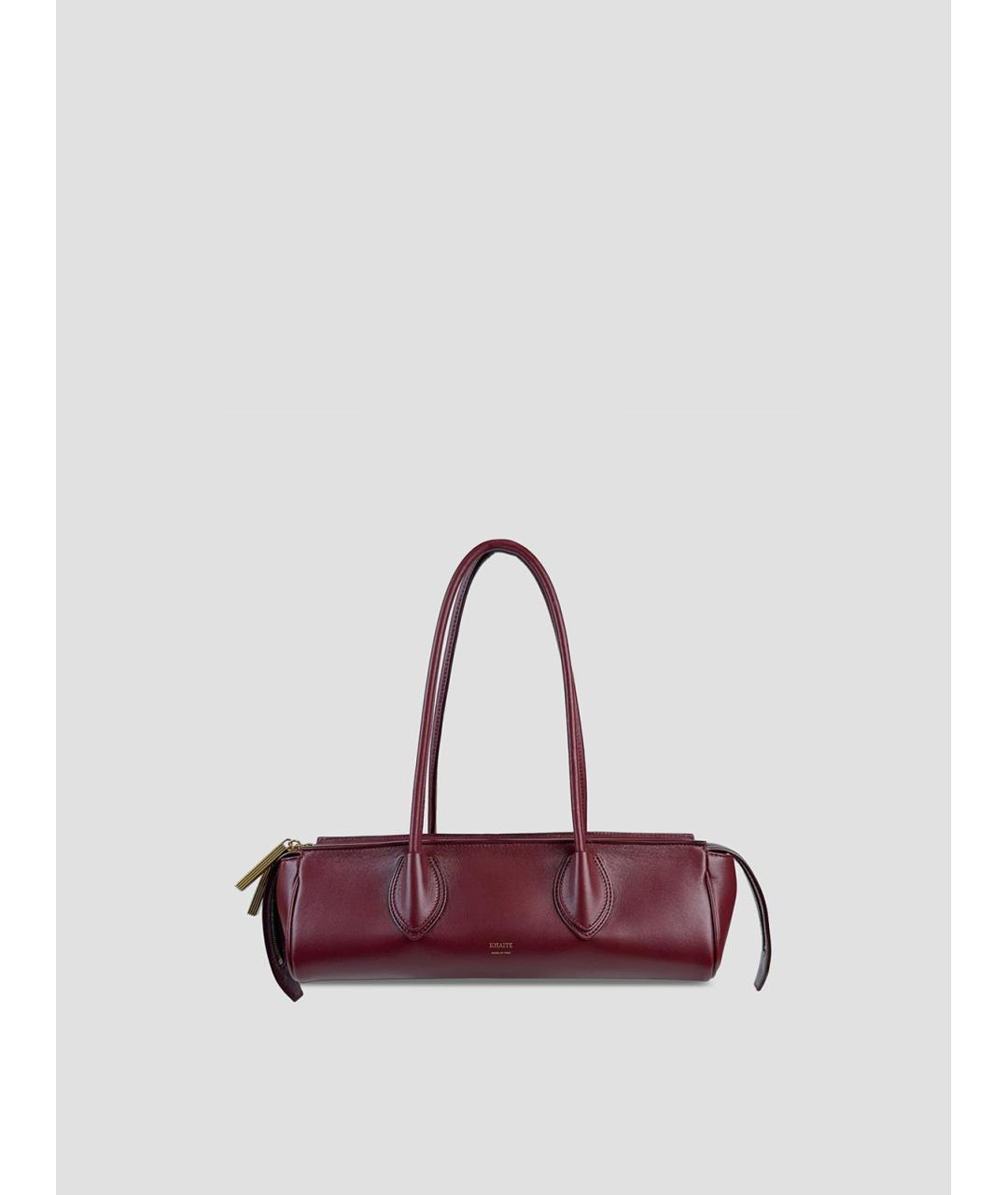 KHAITE Бордовая кожаная сумка тоут, фото 4
